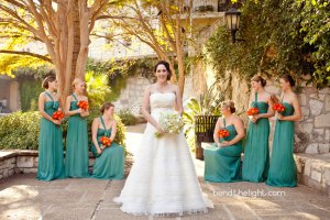 blue green bridesmaid dress